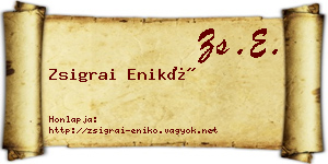 Zsigrai Enikő névjegykártya